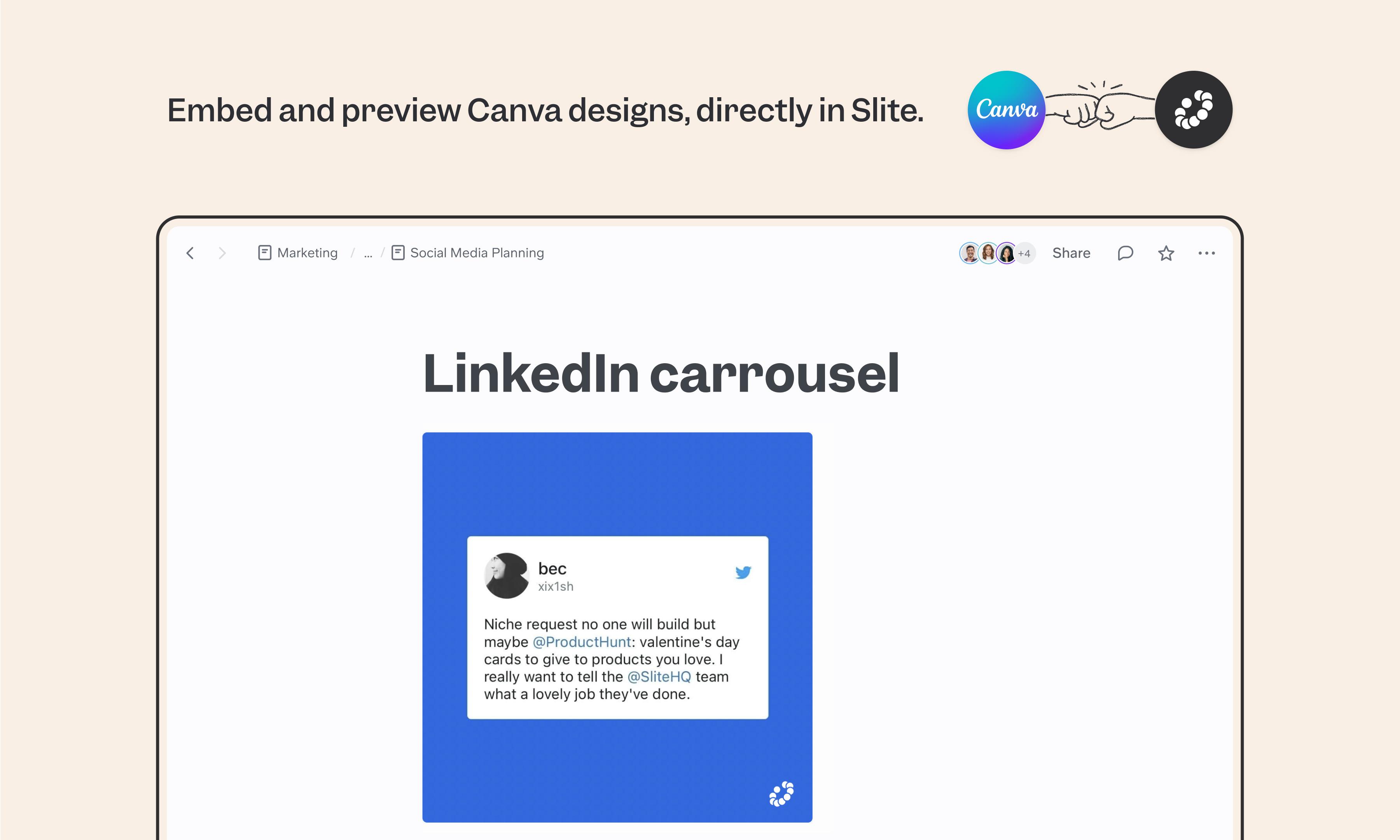 Canva integration screenshot