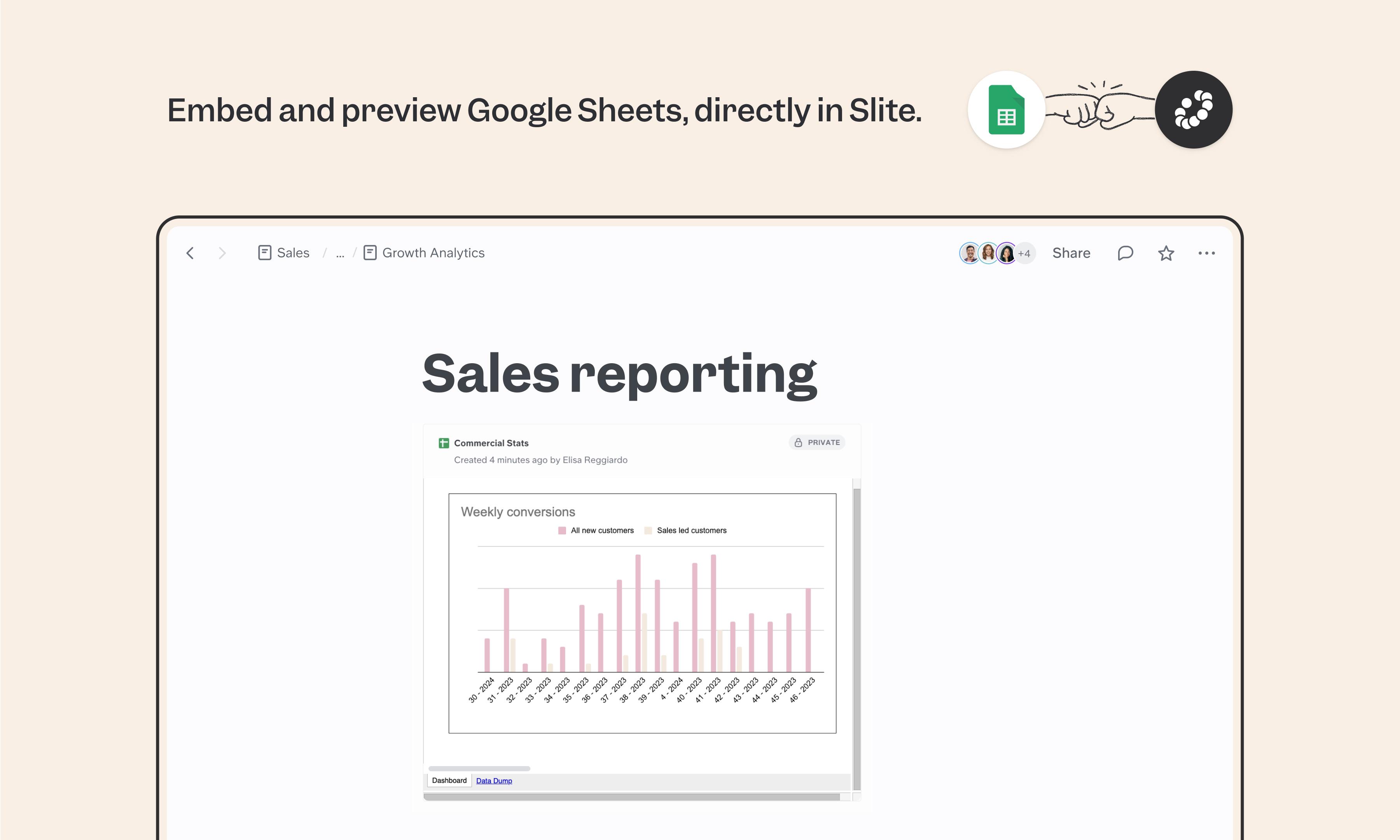 Google Sheets integration screenshot